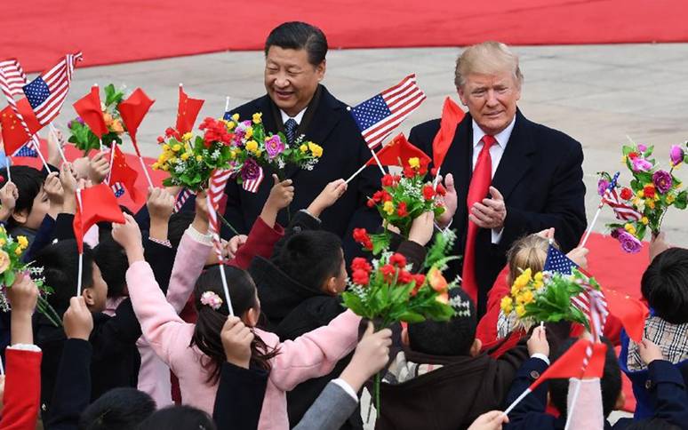 Xi holds welcome ceremony for Trump